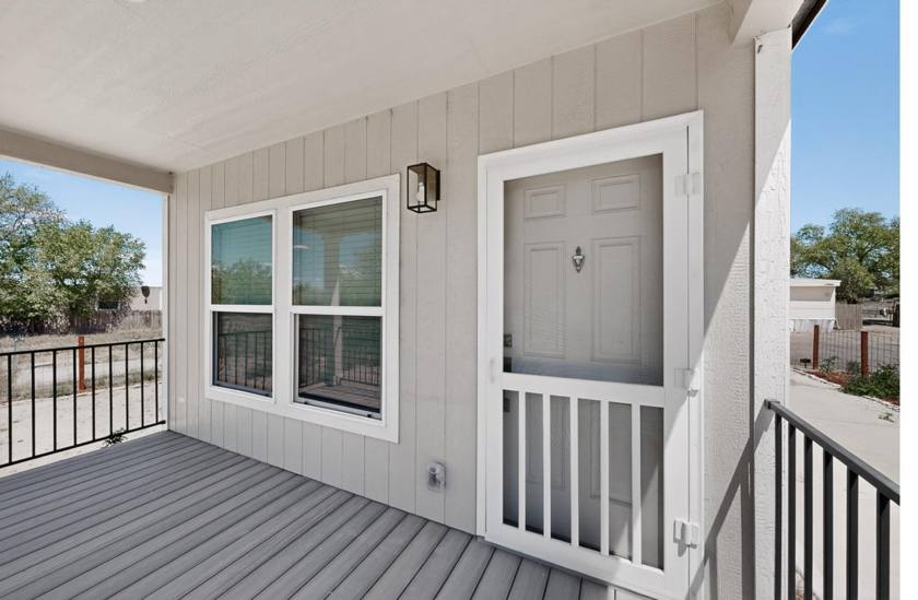Front porch detail of the Karston home